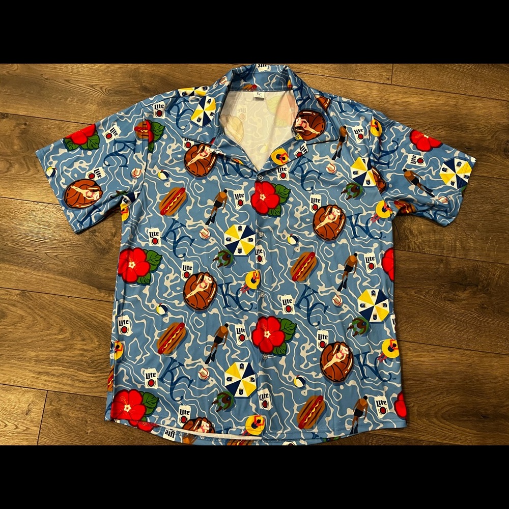 Kansas City Royals Miller Lite Vintage/Retro Beach Hawaiian Shirt